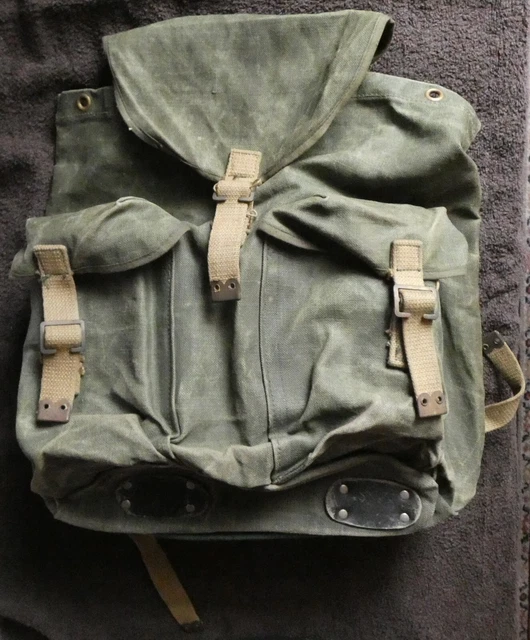 GENUINE WW2 BRITISH Army Commando Rucksack Backpack H & S, 1942 Canvas & Leather £41.99