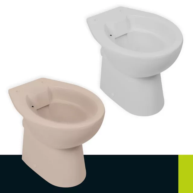 Stand-WC spülrandlos Tiefspüler Toilette stehend Keramik Beige Manhattan-Grau