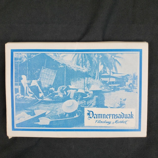 Thailand Foldout Greetings From Postcard Damnern Saduak Floating Market 12 views