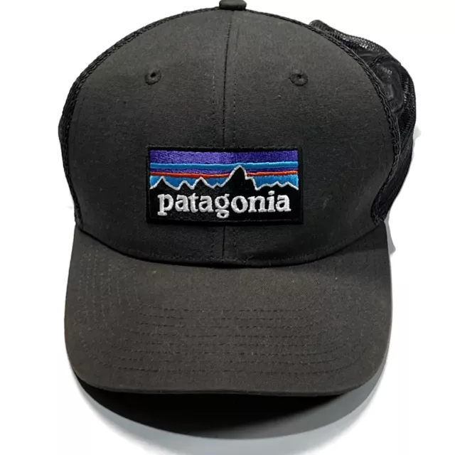 Patagonia P-6 Logo Trucker Hat Gray Adjustable Snapback Mesh Cap 38289