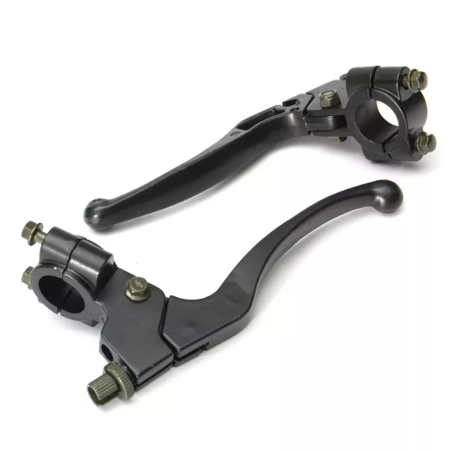 22mm 7/8" Motorcycle Brake & Clutch Lever Assembly Universal Long Black