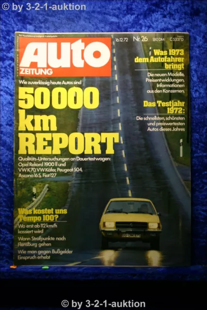 Car Newspaper 26/72 Ascona 16S VW Beetle Opel Rekord 1900 Fiat 127