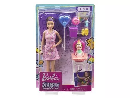 Coffret Barbie Skipper Babysitter Fete Anniversaire - Avec poupee, bebe et