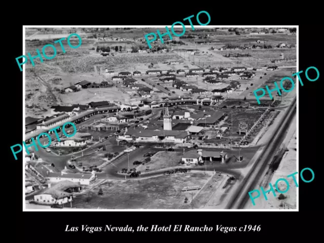 OLD LARGE HISTORIC PHOTO OF LAS VEGAS NEVADA THE EL RANCHO VEGAS HOTEL c1946