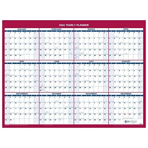 2024 ERASABLE CALENDAR, Dry Erase Wall Planner, 12" x Small 2024 New