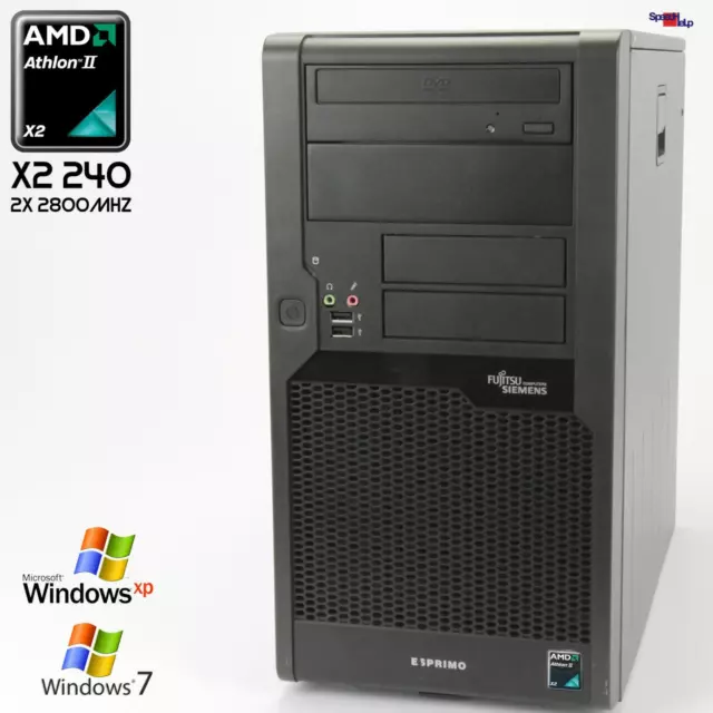 PC Ordinateur Fujitsu Esprimo P5635 D2901 RS232 Parallèle Port Windows XP AMD II