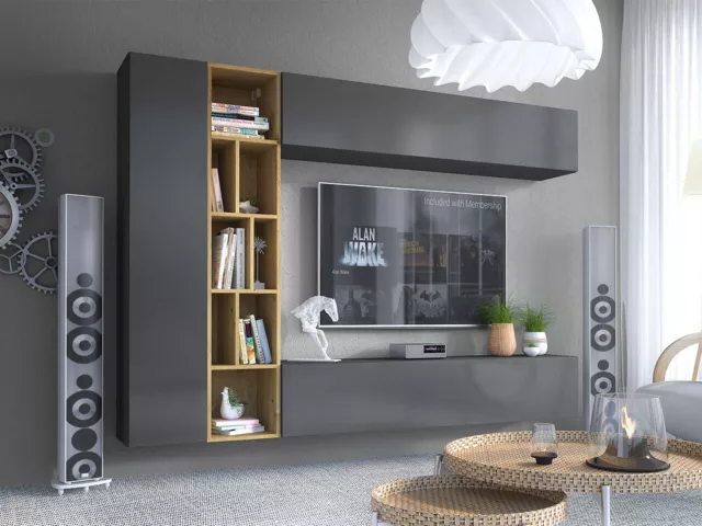 Wohnwand Kodita Schrank TV-Schrank Praktisch Wohnzimmer-Set Wohnmöbel M24