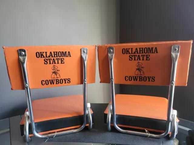 Lot Of 2 Vintage 🏈Oklahoma State Cowboys🏈 Stadium Chair Portable Seating