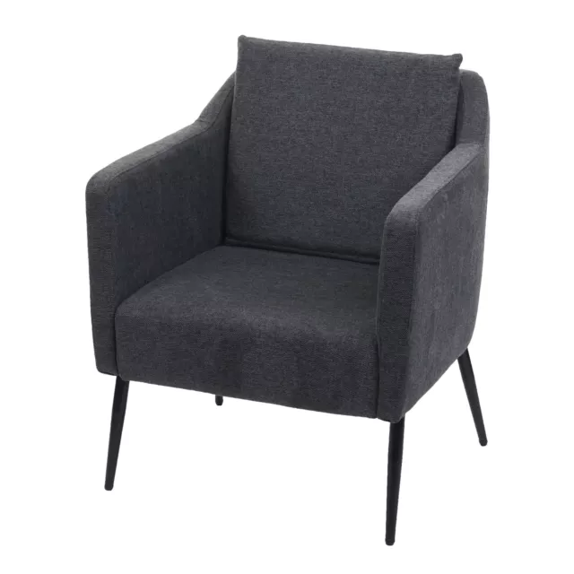 Relaxsessel HWC-H93a, Cocktailsessel Lounge-Sessel, Stoff/Textil dunkelgrau