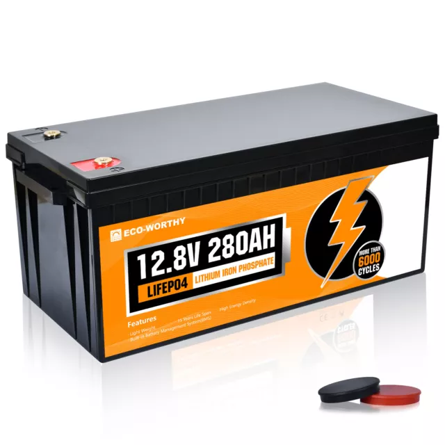 280Ah 12V Lithium Batterie LiFePO4 Akku BMS 6000+ Zyklen Wohnmobil Solaranlage