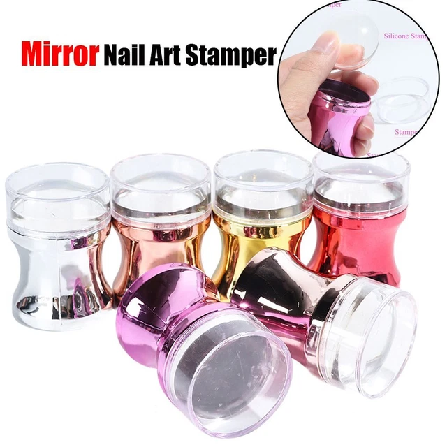 Espejo de silicona estampador de uñas esmalte de transferencia plantilla raspador de manicura