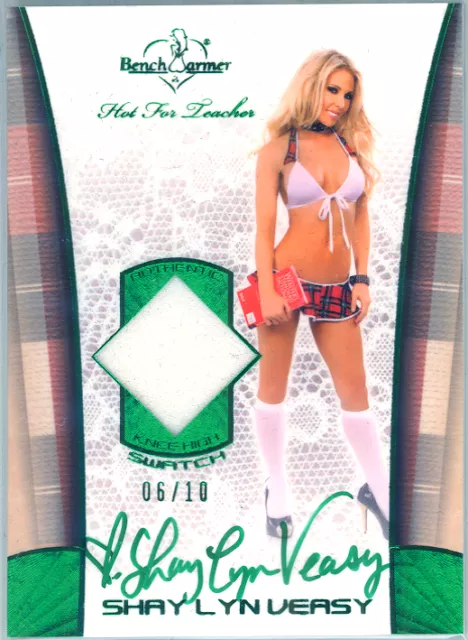 2011 Benchwarmer Knee High Swatch Auto:shay Lyn #6/10 Autograph Hot For Teacher