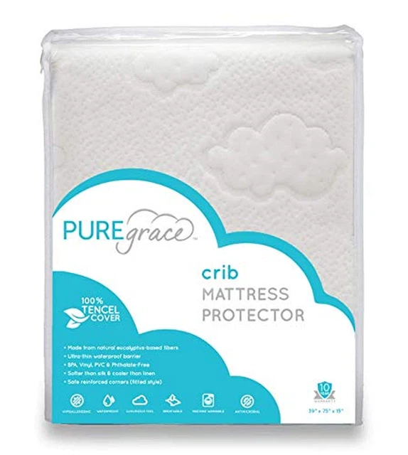 Crib Mattress Protector, Breathable Tencel Cover, Sensitive Skin Friendly Waterp