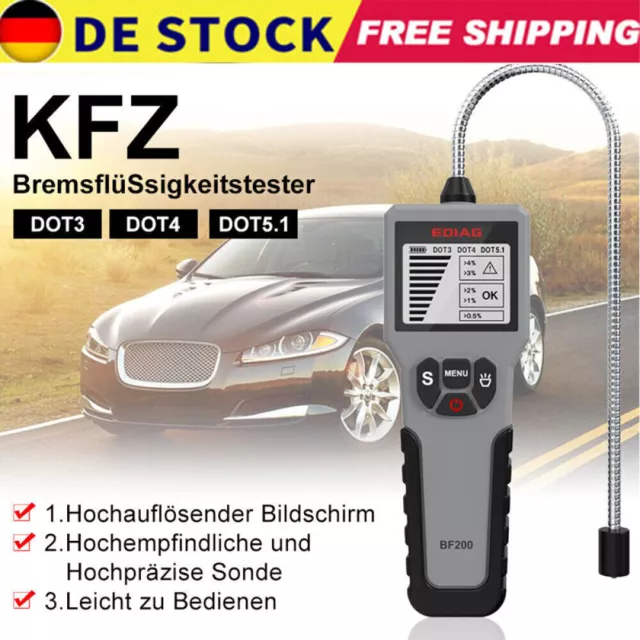 LCD Bremsflüssigkeitstester DOT3-5.1 Bremsflüssigkeitsprüfer KFZ Testgerät DE