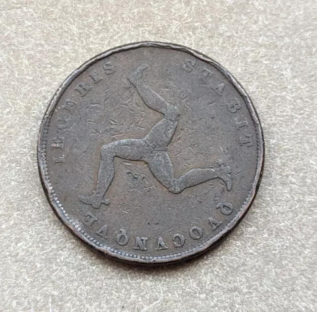 Isle of Man One Penny (1d) - 1839, Young Victoria. Collectable Grade Coin