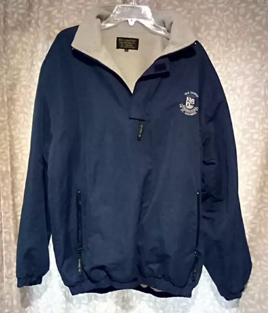 Golf Shop St Andrews Mens Navy Blue Lined 1/4 Zip Pullover Coat Wind Jacket M