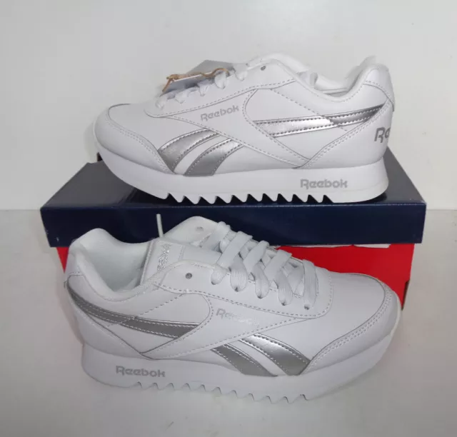 Reebok Boys New Casual White Trainers Shoes Lace Up Junior School UK Size 4