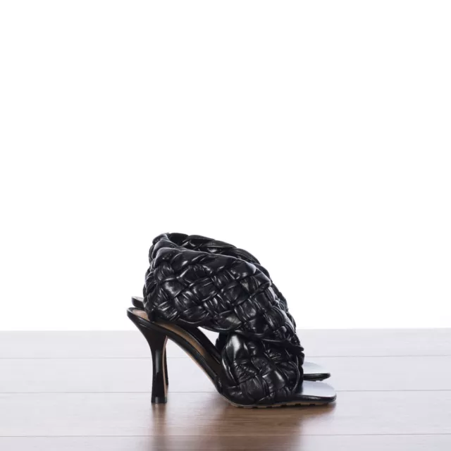 BOTTEGA VENETA 1530$ BV Board Sandals In Black Intrecciato Nappa leather