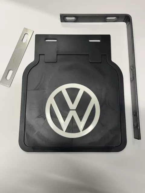 NEW PAIR - Vw Bug Mud Flaps White with  BRACKETS 1950-ON FITS ALL BUGS 111821805