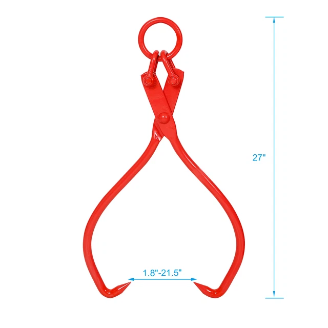Timber Claw Hook 25" Log Lifting Tong Grapple Claw Lumber Skid Logging Grabber