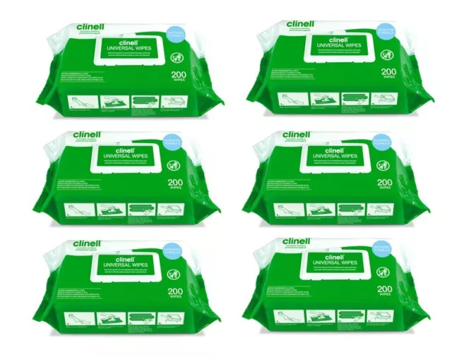 1 x CLINELL WIPES ANTIBACTERIAL WET WIPES KILLS 99.9% OF GERMS 200 WIPES PACK