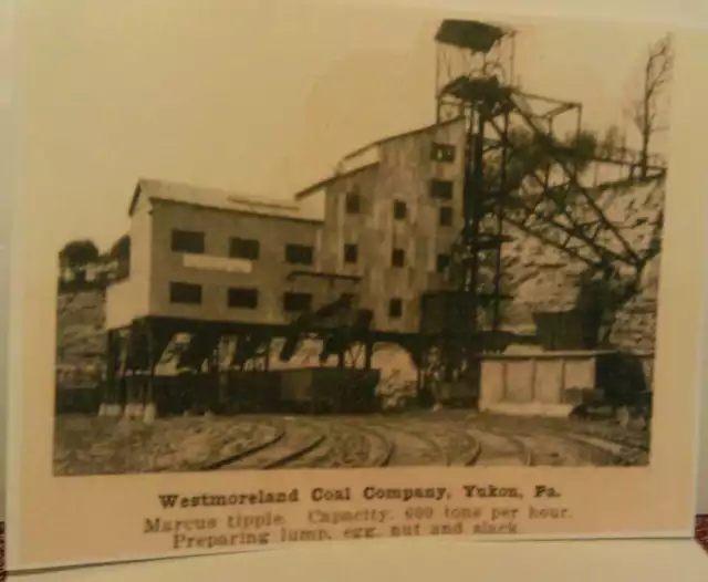 Old Yukon Pa. Westmoreland Coal Company Tipple Railroad & Mine Shaft Repo Poster