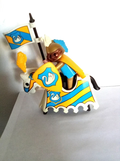 PLAYMOBIL MOYEN-ÂGE CHEVALIER du Cygne Blanc et Écuyer Réf 3654 Soldat