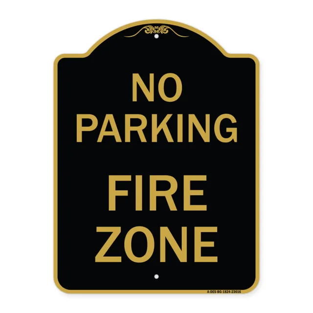 Designer Series - No Parking Fire Zone Heavy Gauge Aluminum Architectural Sign