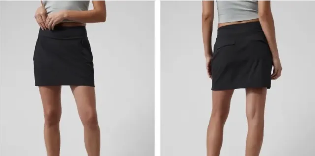 Athleta Soho Skort Women’s S 6 Black Skirt Shorts Lined Athletic Gym Tennis Golf