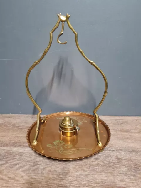 Vintage Arts & Crafts Beautiful Genuine Antique Brass and Copper Spirit Kettle 2