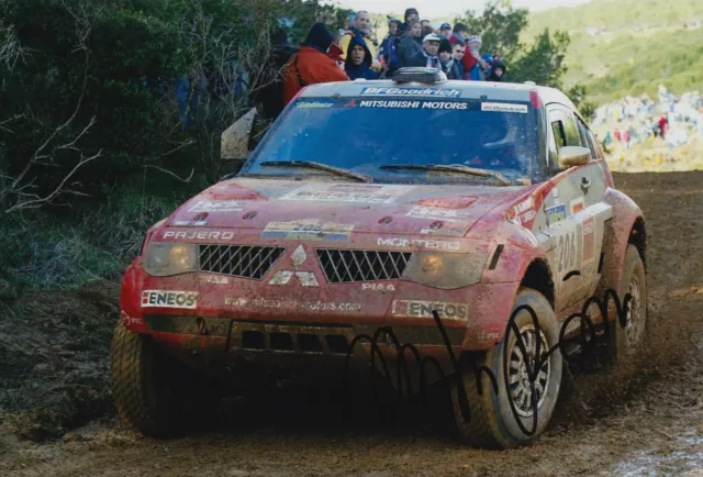 Miki Biasion Hand Signed 12x8 Photo - Mitsubishi Rally Autograph.