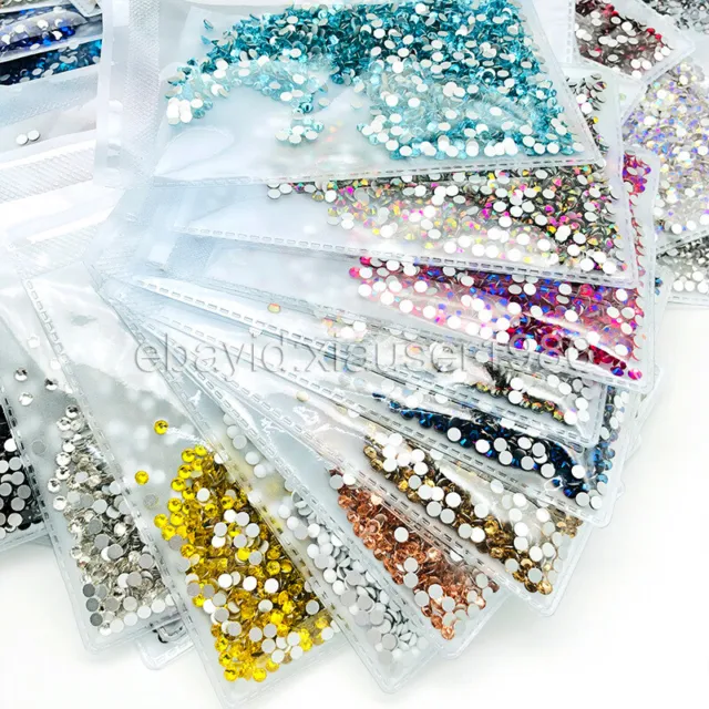 1440pcs/pack SS12(3mm) Round Flatback Crystals Nail Art Rhinestones Glitter Gems
