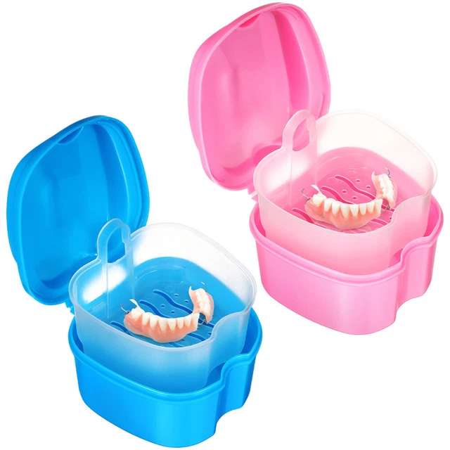 Scatola denti Abs custodia da viaggio protesi porta denti falsi esterno