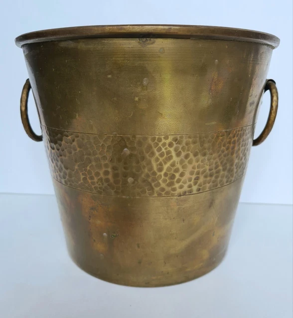 Antiguo Cubo Para Champán O de Vino Latón Firmado CHILE CESPEDES Temprano 20ème