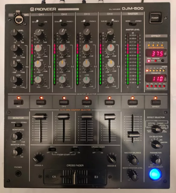 Pioneer Djm 500 SERVICED, Fully Working, 4ch Pro Dj audio Mixer