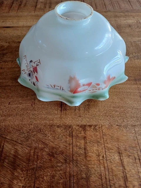 Abat-jour En Verre Opaline Pour Lampe Montée Et Baisse, Occasion Avec Défauts