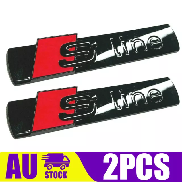 2* SLINE S Line Side Emblem Badge Sticker for Audi A4 A5 S Q3 Q5 Q7 Gloss  Black $17.95 - PicClick AU