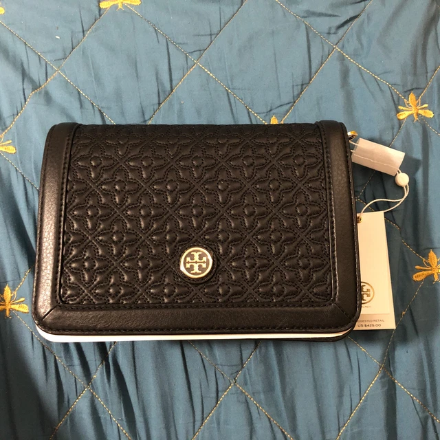 TORY BURCH Bryant Quilted Leather Black Crossbody Bag