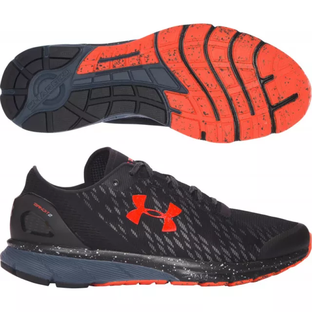 Under Armour UA Charged Bandit 2 Night Black Mesh Running Shoes Trainers UK 7.5