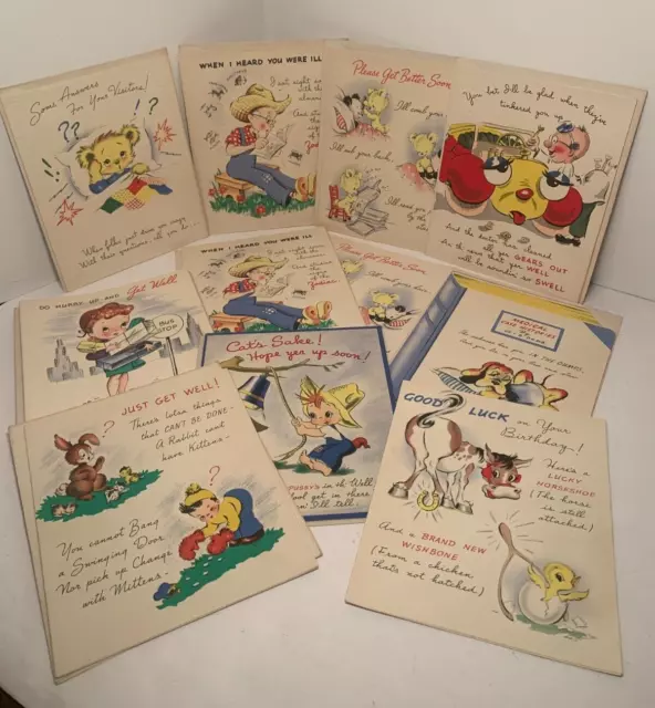 VINTAGE GREETING CARDS Lot Greetings Inc. Some Anthropomorphic 1940s ...