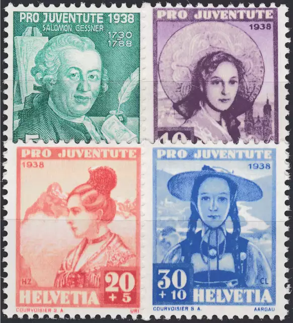 Schweiz Nr. 331-334 postfrisch ** MNH / gestempelt Pro Juventute 1938