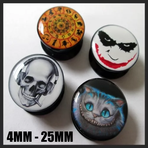 4Mm - 25Mm Ear Plug Screw Back Flesh Tunnel Expander Stretcher Skull Saddle Cat