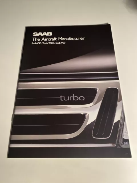 Saab Range Car Sales Brochure 1988 CD 9000 900 Turbo 16 SE Uk FREE POSTAGE