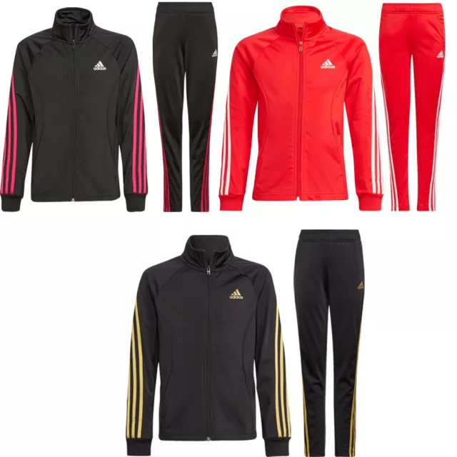 Adidas tute da ginnastica ragazze inferiori 3 righe giacca pantaloni pantaloni da pista top