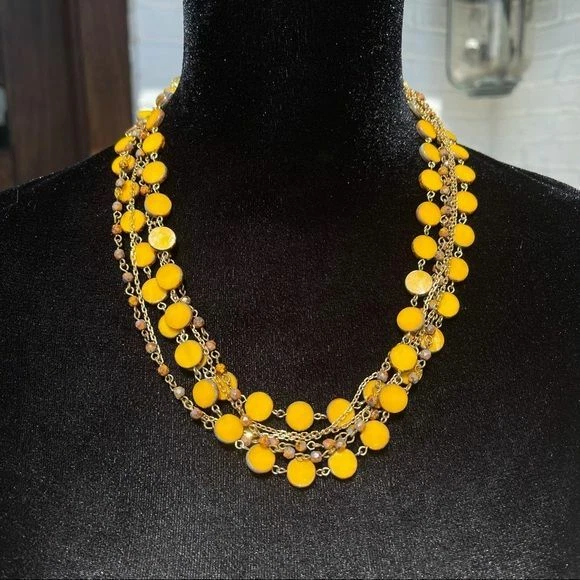 SEASONAL WHISPERS Yellow & Gold Statement Necklace