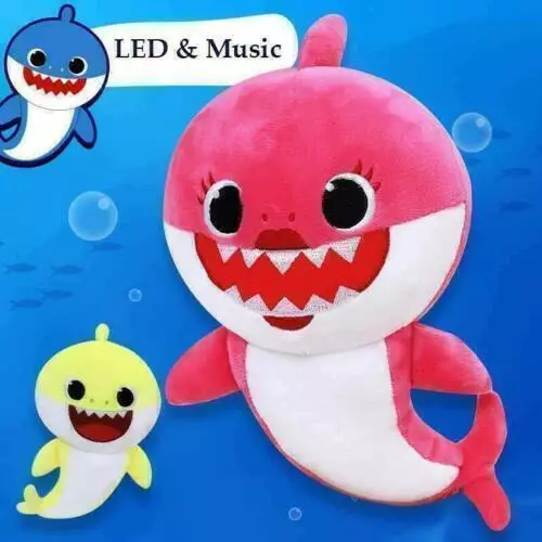 Baby Cartoon Plush Shark Toys Soft English Musical Dolls Gift For Kid Boys Girls 3