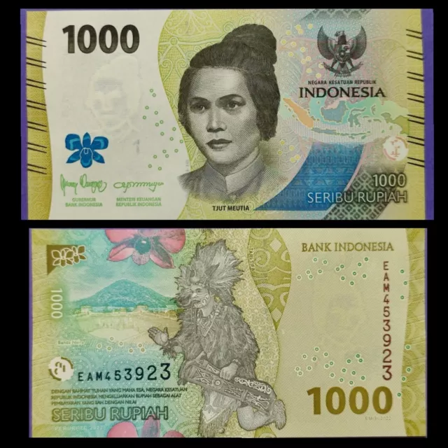 Billete Indonesia 1000 rupias 2022, p162 SC/UNC.