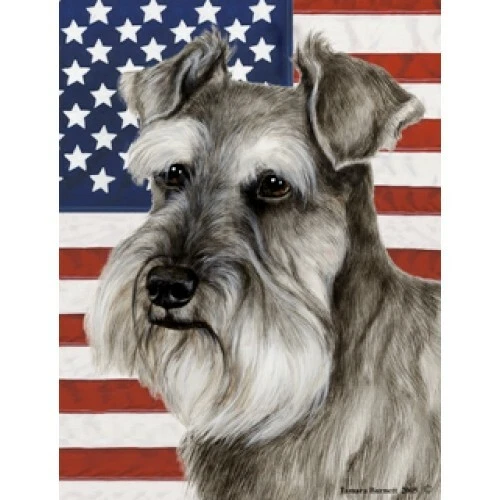 Patriotic (D2) Garden Flag - Uncropped Grey Schnauzer 321401
