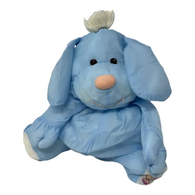Fisher Price Puffalumps Blue Puppy Dog Floppy Vintage Nylon Plush Doll #8003