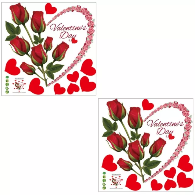 2 hojas pegatinas de pared Día de San Valentín entrega aplicación de flores tatuaje de pared amor